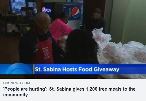 CBS Chicago News: 'People are hurting': St. Sabina gives 1,200 free meals to the community