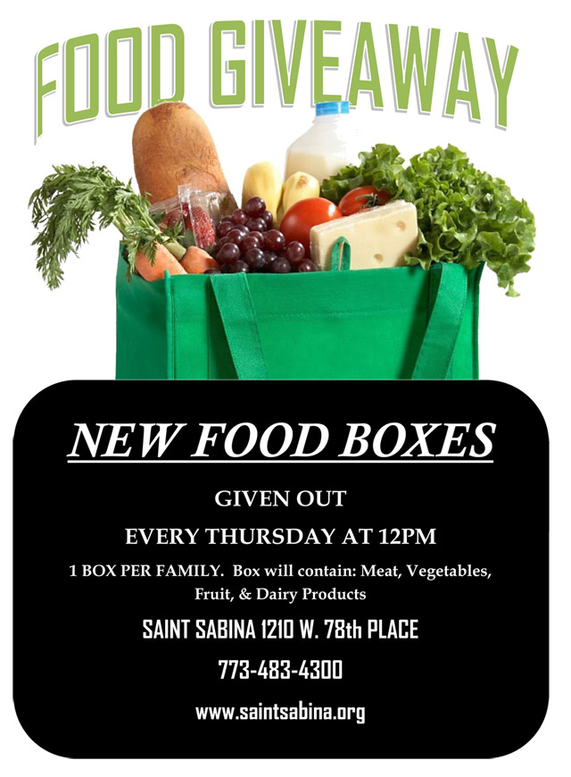 Free Food Give-a-way Every Thursday 12noon to 1:30pm