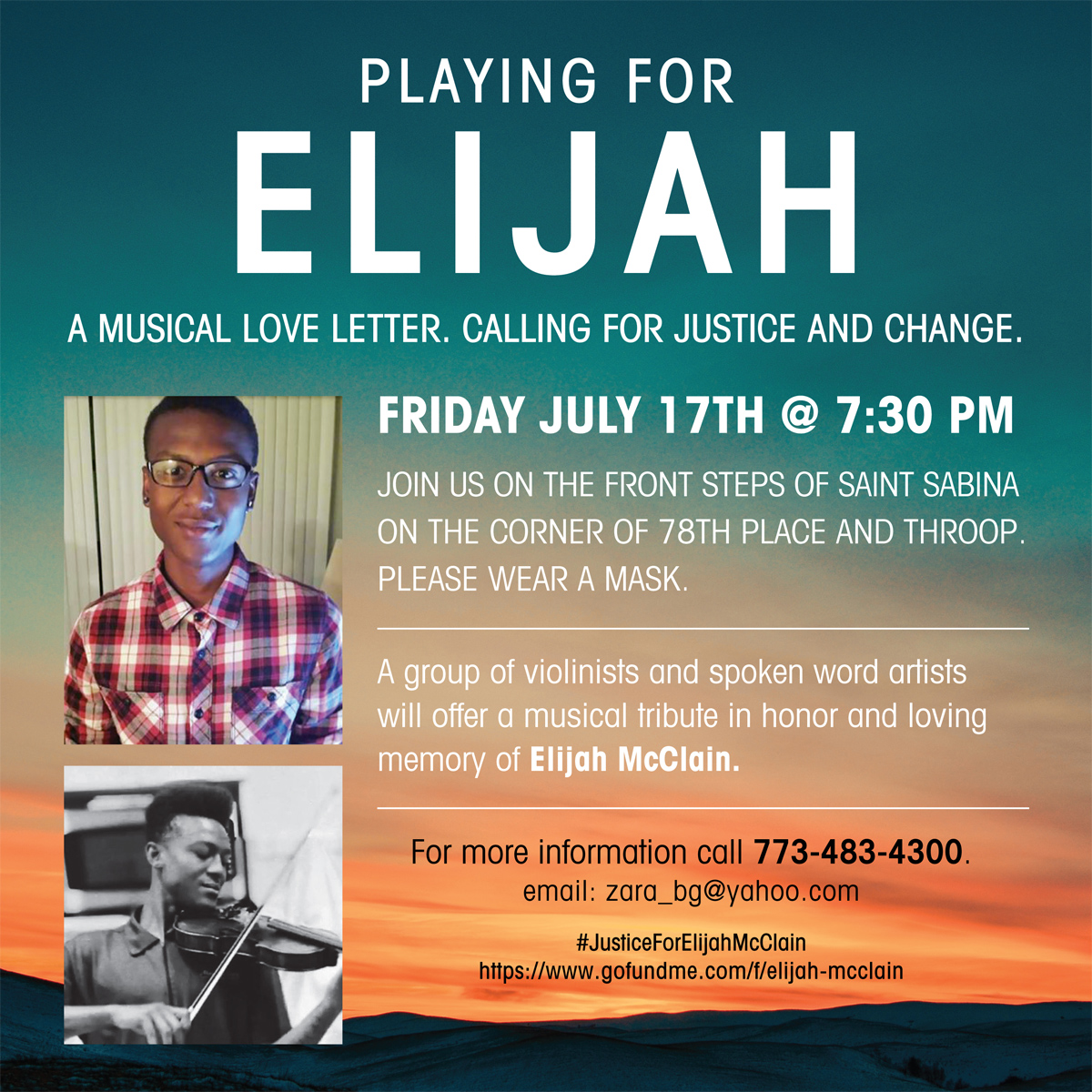Playing for Elijah - A Musical Love Letter -Violinists at Saint Sabina - July 17, 2020