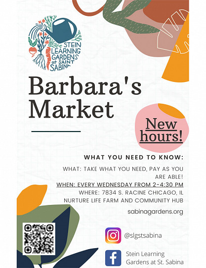 Stein Learning Garden's Barbara's Market - New Hours